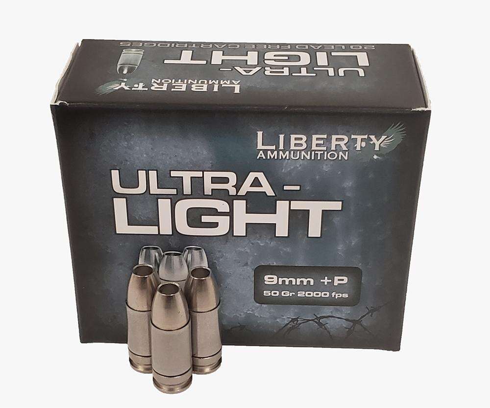 Ammunition Liberty Ammunition Ready Series 9mm Ultra-Light 9mm +P 50gr Copper Mono.Frag HP 20RD • Model: Ready Series